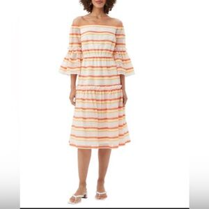 NWT Trina Turk off/on shoulder dress $458 SZ L